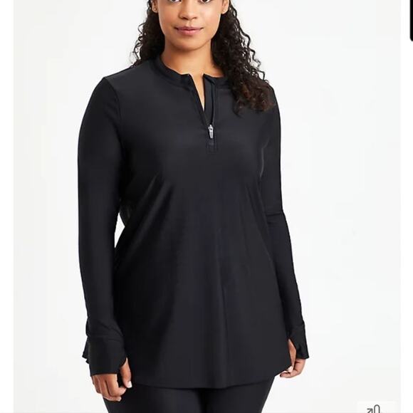 Torrid SWIM TUNIC - BLACK WITH THUMBHOLE plus size 2 2X new - Picture 1 of 10